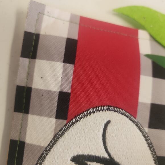 Spring Welcome Felt Door Hanger with  Black and White Check 3D Tulips 21 in long - Picture 6 of 8